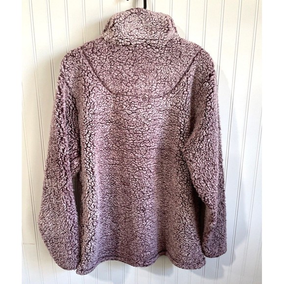 Mauve Pink Woman’s Long Sleeve 1/4 Zip Pullover Sherpa Jacket Small/Medium - Picture 2 of 10